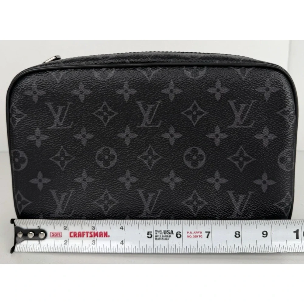 Louis Vuitton Monogram Eclipse Toilet GM Pouch Bag in Black Coated Canvas NFC S